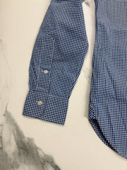 Polo Ralph Lauren Herren Hemd Blau Weiß Kariert Gr. 38 Custom Fit 100% Baumwolle