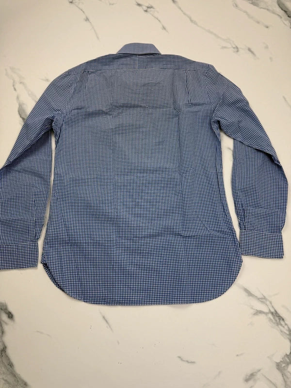 Polo Ralph Lauren Herren Hemd Blau Weiß Kariert Gr. 38 Custom Fit 100% Baumwolle