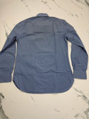 Polo Ralph Lauren Herren Hemd Blau Weiß Kariert Gr. 38 Custom Fit 100% Baumwolle