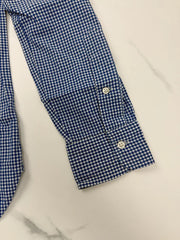 Polo Ralph Lauren Herren Hemd Blau Weiß Kariert Gr. 38 Custom Fit 100% Baumwolle