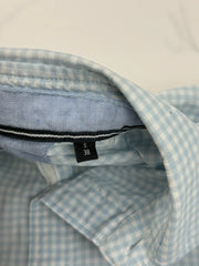 Marc O’Polo Herren Hemd Hellblau Weiß Kariert Gr. S Regular Fit 100% Baumwolle