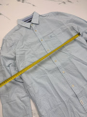 Marc O’Polo Herren Hemd Hellblau Weiß Kariert Gr. S Regular Fit 100% Baumwolle