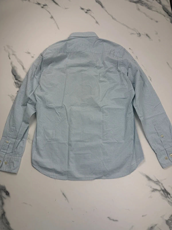 Marc O’Polo Herren Hemd Hellblau Weiß Kariert Gr. S Regular Fit 100% Baumwolle