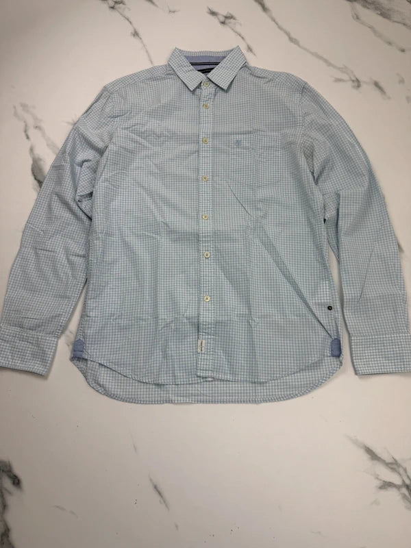 Marc O’Polo Herren Hemd Hellblau Weiß Kariert Gr. S Regular Fit 100% Baumwolle