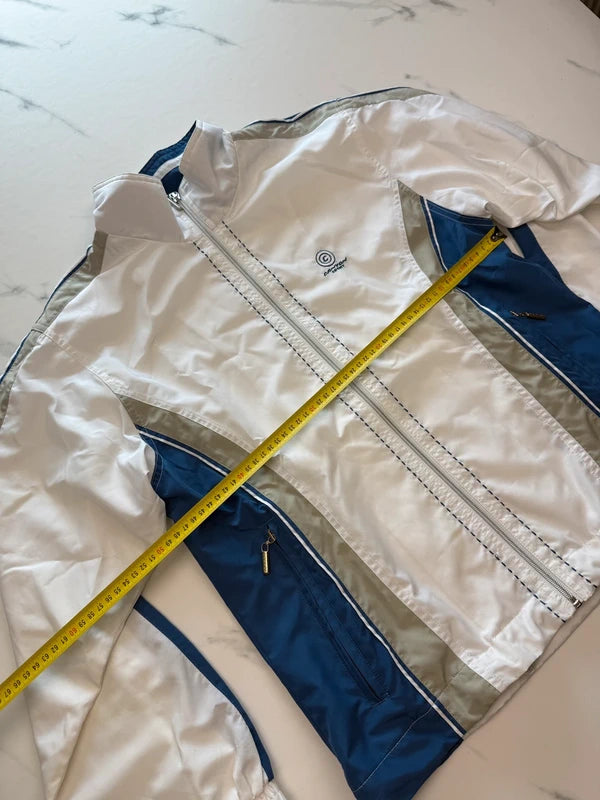 Canyon Sport Damen Laufjacke Weiß Blau Gr. 36 Windbreaker
