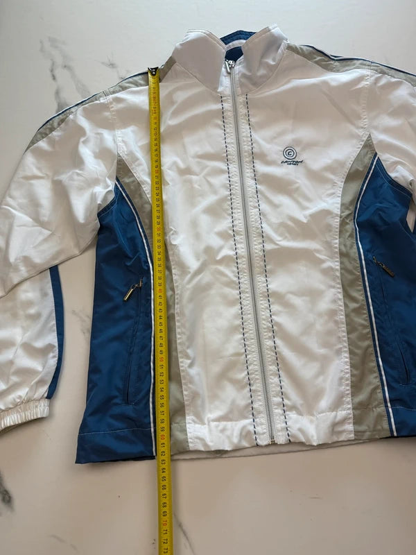 Canyon Sport Damen Laufjacke Weiß Blau Gr. 36 Windbreaker