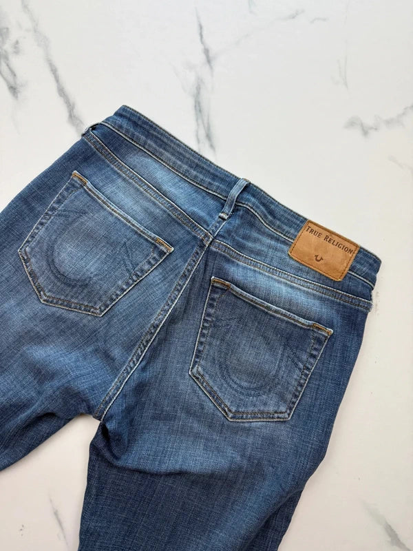 True Religion Jennie Damen Skinny Jeans Blau W27 Distressed Stretch