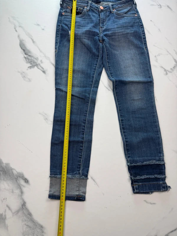 True Religion Jennie Damen Skinny Jeans Blau W27 Distressed Stretch