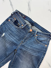 True Religion Jennie Damen Skinny Jeans Blau W27 Distressed Stretch