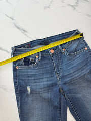 True Religion Jennie Damen Skinny Jeans Blau W27 Distressed Stretch