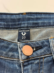 True Religion Jennie Damen Skinny Jeans Blau W27 Distressed Stretch