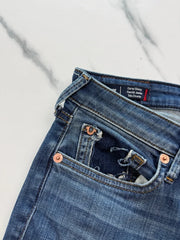 True Religion Jennie Damen Skinny Jeans Blau W27 Distressed Stretch
