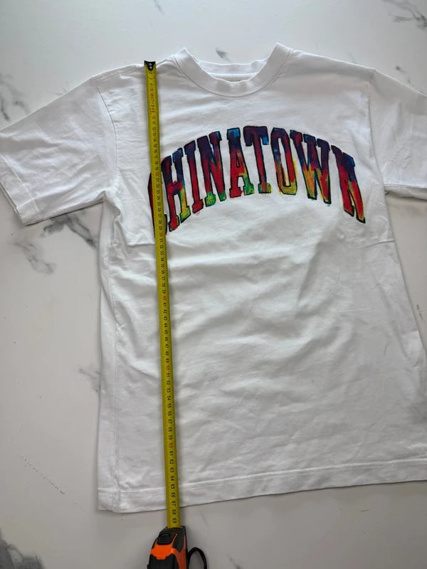 Chinatown Market Herren T-Shirt Weiß Bunt Gr. M Rainbow Logo 100% Baumwolle