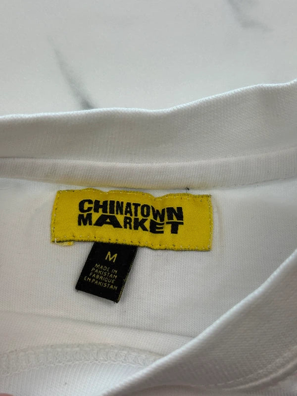 Chinatown Market Herren T-Shirt Weiß Bunt Gr. M Rainbow Logo 100% Baumwolle