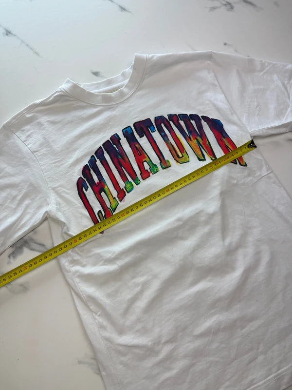 Chinatown Market Herren T-Shirt Weiß Bunt Gr. M Rainbow Logo 100% Baumwolle