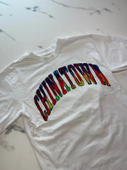 Chinatown Market Herren T-Shirt Weiß Bunt Gr. M Rainbow Logo 100% Baumwolle