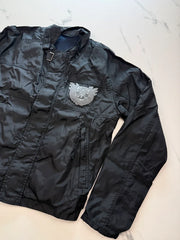 GUESS Herren Übergangsjacke Schwarz Gr. L mit Stickerei 100% Polyamid