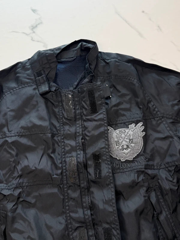 GUESS Herren Übergangsjacke Schwarz Gr. L mit Stickerei 100% Polyamid
