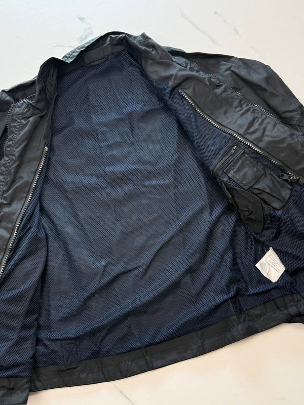 GUESS Herren Übergangsjacke Schwarz Gr. L mit Stickerei 100% Polyamid