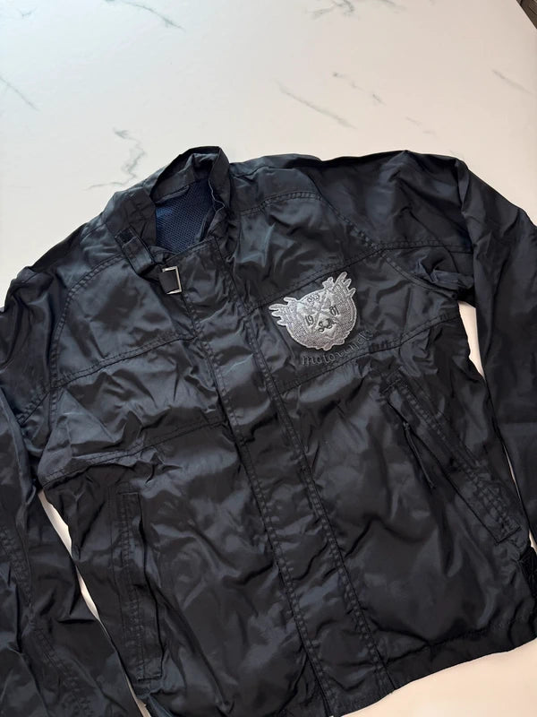 GUESS Herren Übergangsjacke Schwarz Gr. L mit Stickerei 100% Polyamid