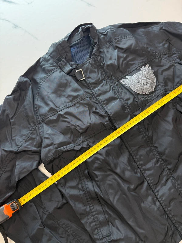 GUESS Herren Übergangsjacke Schwarz Gr. L mit Stickerei 100% Polyamid