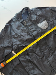 GUESS Herren Übergangsjacke Schwarz Gr. L mit Stickerei 100% Polyamid