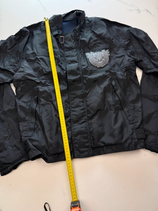 GUESS Herren Übergangsjacke Schwarz Gr. L mit Stickerei 100% Polyamid