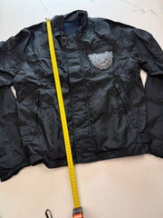 GUESS Herren Übergangsjacke Schwarz Gr. L mit Stickerei 100% Polyamid