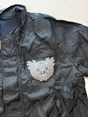 GUESS Herren Übergangsjacke Schwarz Gr. L mit Stickerei 100% Polyamid