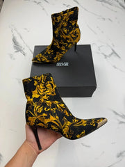 Versace Jeans Couture Damen Stiefeletten Barock Schwarz Gold Gr. 39