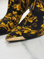 Versace Jeans Couture Damen Stiefeletten Barock Schwarz Gold Gr. 39