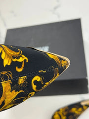 Versace Jeans Couture Damen Stiefeletten Barock Schwarz Gold Gr. 39