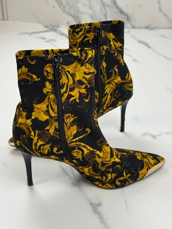 Versace Jeans Couture Damen Stiefeletten Barock Schwarz Gold Gr. 39