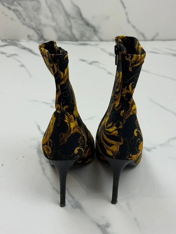 Versace Jeans Couture Damen Stiefeletten Barock Schwarz Gold Gr. 39