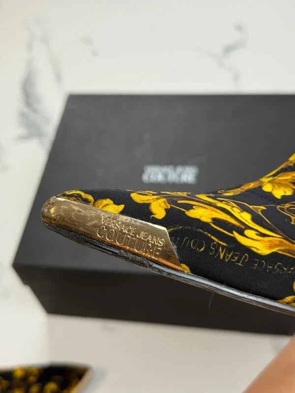 Versace Jeans Couture Damen Stiefeletten Barock Schwarz Gold Gr. 39