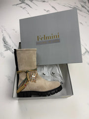 Felmini Damen Chunky Boots Beige Schwarz Gr. 37