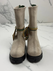 Felmini Damen Chunky Boots Beige Schwarz Gr. 37
