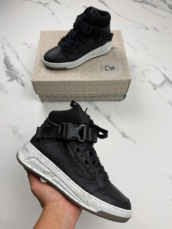 Bronx Leder High Top Sneaker Schwarz Gr. 36