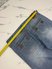 LBJC Laguna Beach Jeans Co. Herren Jeans Blau W30 Bootcut Skull Destroyed