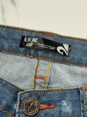 LBJC Laguna Beach Jeans Co. Herren Jeans Blau W30 Bootcut Skull Destroyed