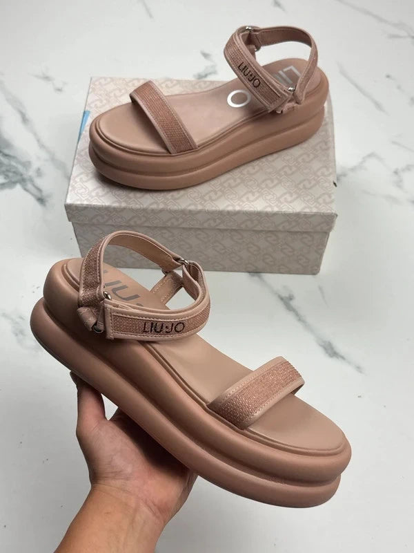 Liu Jo Damen Plateau Sandalen Nude Beige Gr. 41