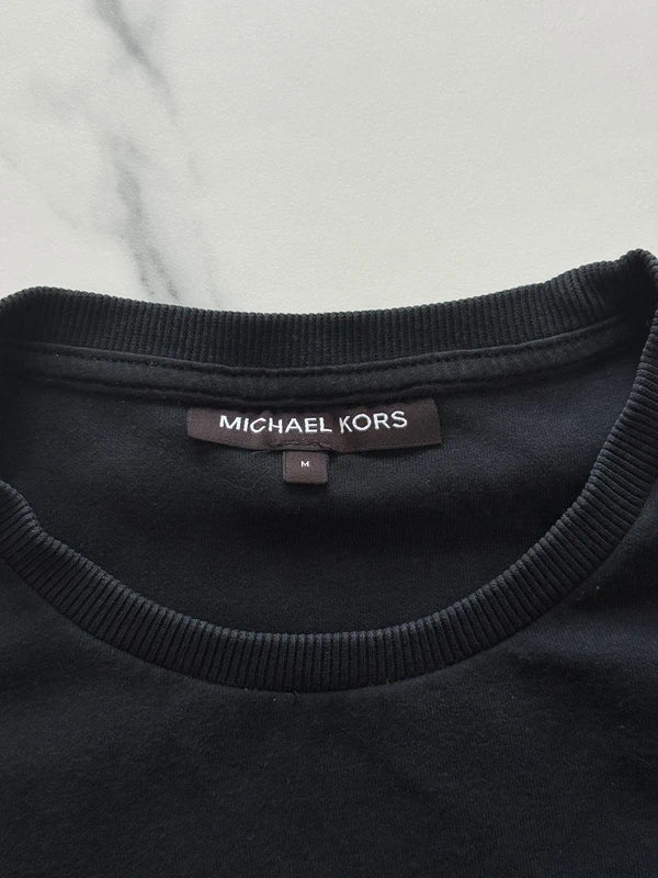 Michael Kors Herren Sweatshirt Schwarz Gr. M Logo Tape Baumwollmix