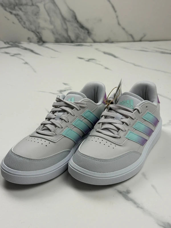 Adidas Courtblock Damen Sneaker Grau Mint Lila Gr. 38 2/3
