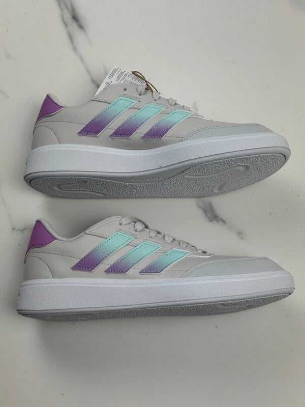 Adidas Courtblock Damen Sneaker Grau Mint Lila Gr. 38 2/3