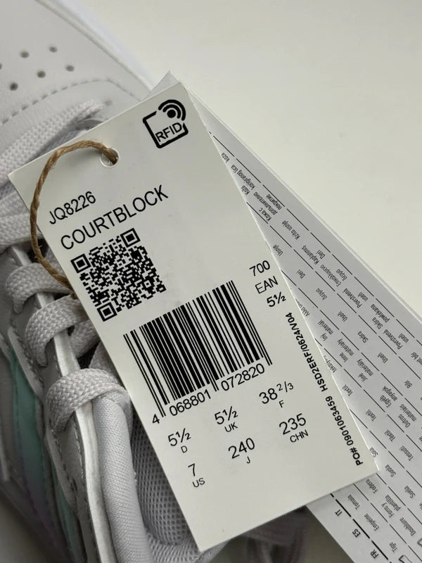 Adidas Courtblock Damen Sneaker Grau Mint Lila Gr. 38 2/3