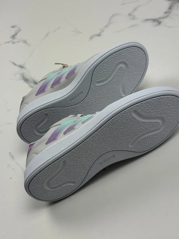 Adidas Courtblock Damen Sneaker Grau Mint Lila Gr. 38 2/3