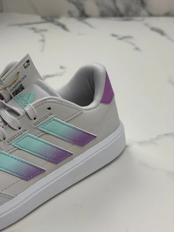 Adidas Courtblock Damen Sneaker Grau Mint Lila Gr. 38 2/3