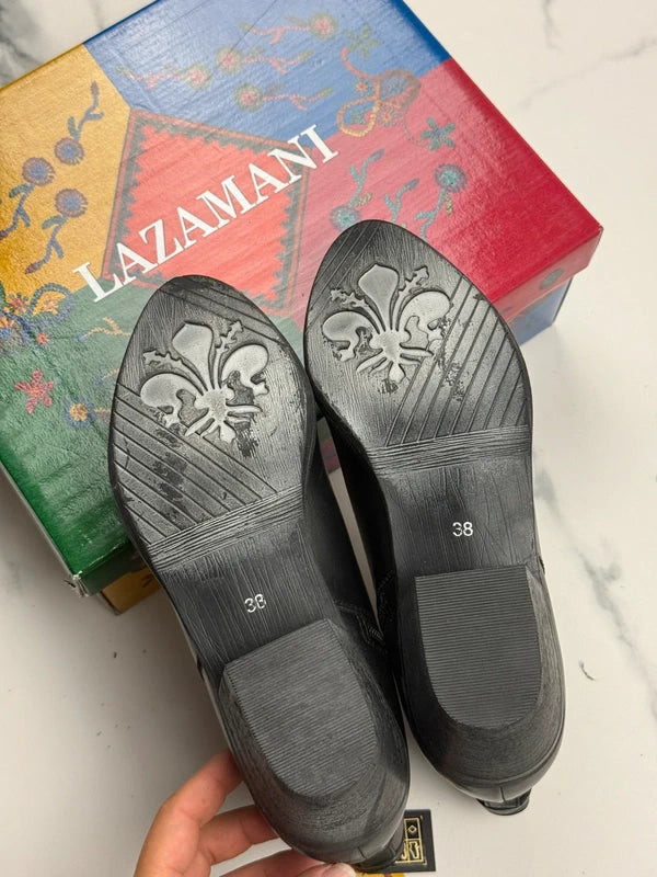 Lazamani Damen Leder Stiefeletten Schwarz mit Nieten Gr. 38 Vinted