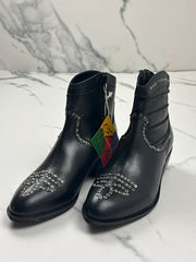 Lazamani Damen Leder Stiefeletten Schwarz mit Nieten Gr. 38 Vinted