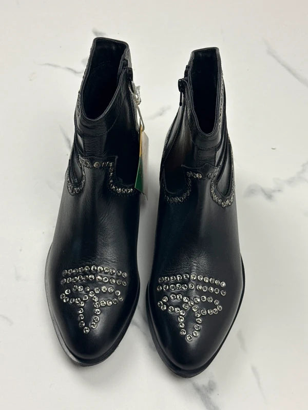 Lazamani Damen Leder Stiefeletten Schwarz mit Nieten Gr. 38 Vinted